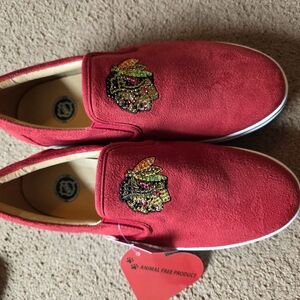 Red Slip-On Women's Sneakers
